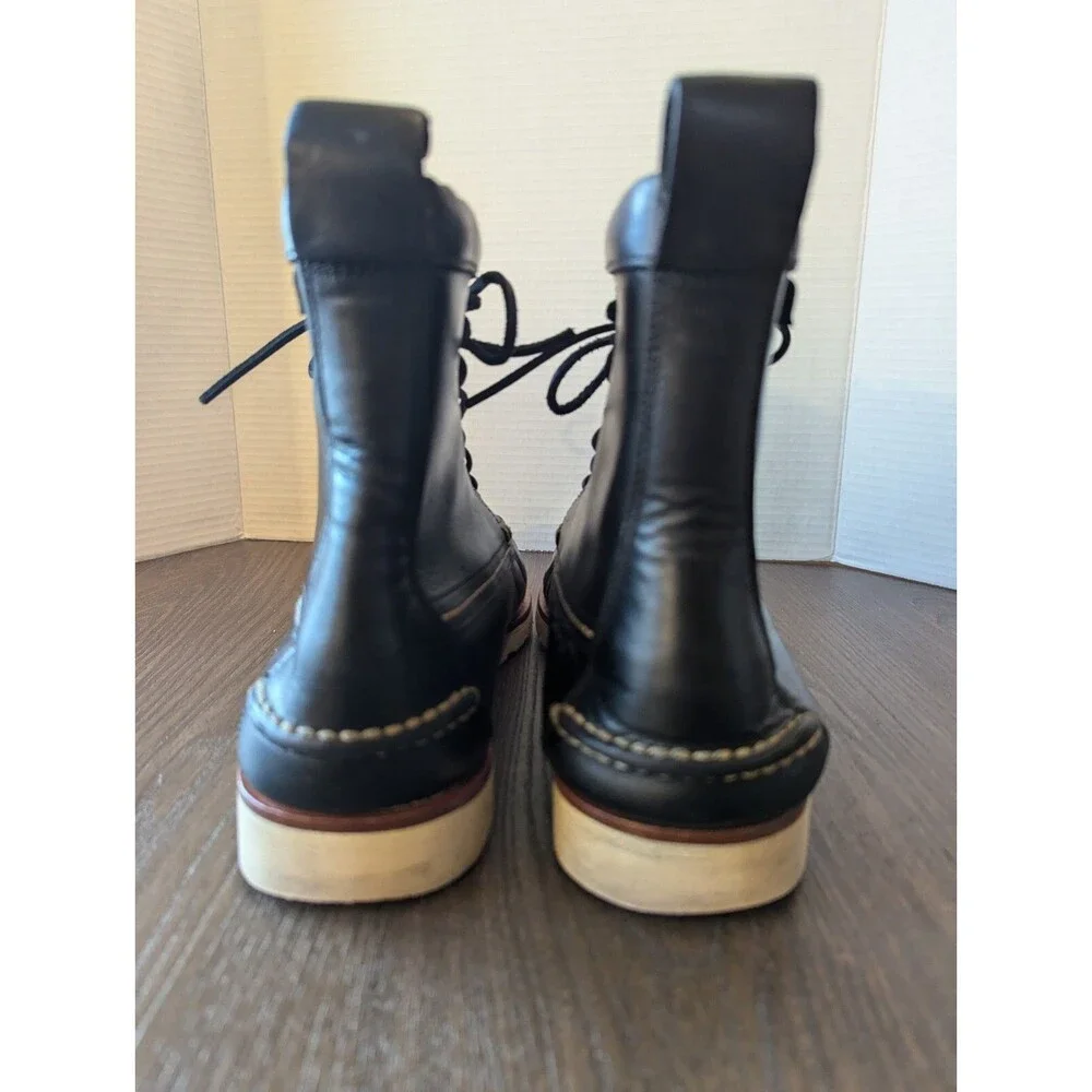 Eastland Sherman 1955 Lace Up Boots Mens 13 M Black Leather Logo Stitching